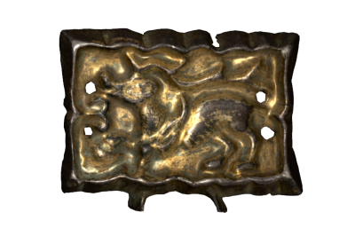 Бляха-накладка с изображением крылатого оленя