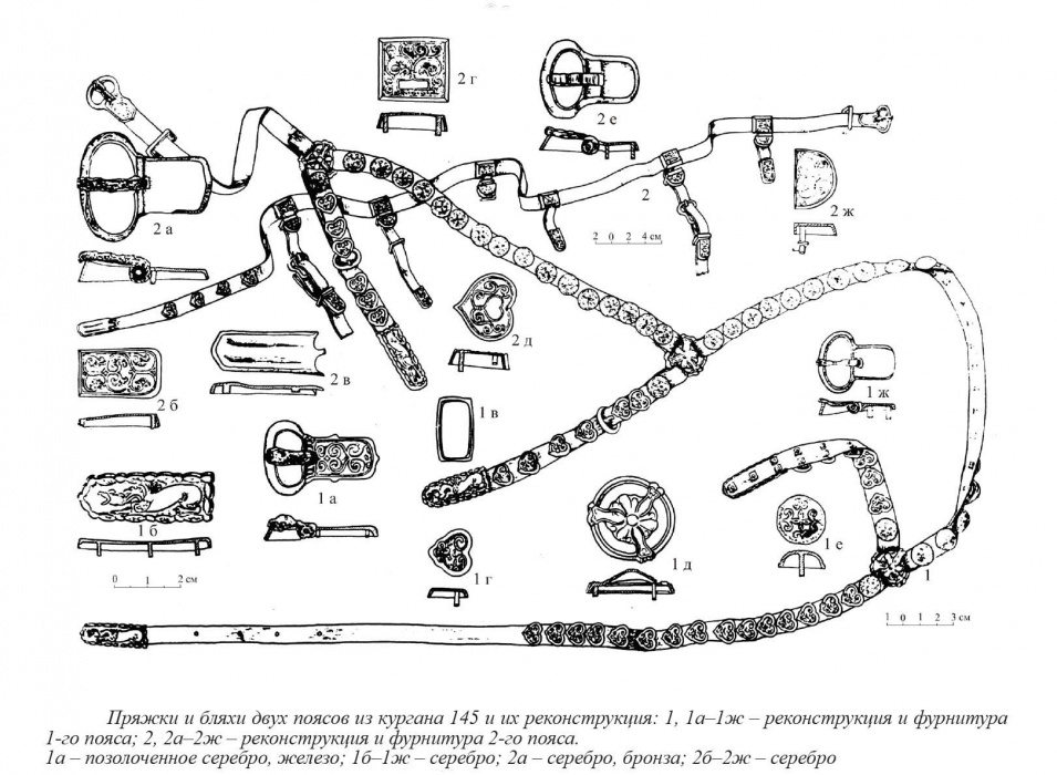 Подвесной ремень поясного набора с накладными бляхами и ременным распределителем (частичная реконструкция)