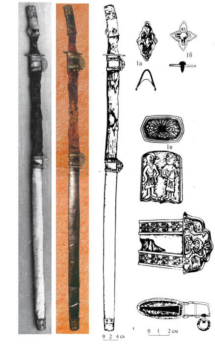 Декоративные детали ножен и рукояти сабли